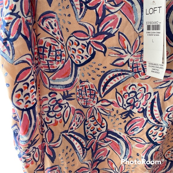 NWT Loft sleep pj’s tropical pineapple watermelon print. SZ L. NWT - Picture 4 of 12